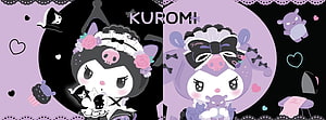 Kuromi Sanrio Character in Gothic Lolita Style with Skull and Ribbon Accessories HD wallpaper