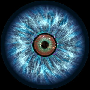 Supernatural Possessed Eyeball with Electric Blue Iris and Glowing Pupil HD phone wallpaper