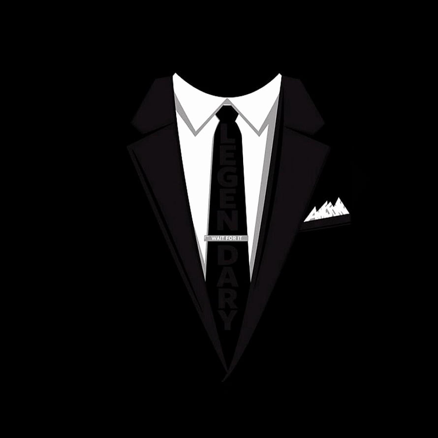 Minimalist Black Tuxedo Illustration With White Shirt And Tie On Dark Background HD phone wallpaper