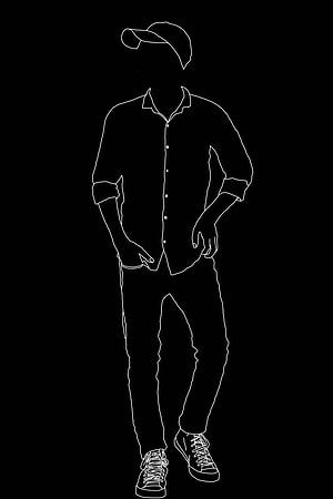 Minimalist White Line Art of a Man in Casual Streetwear and Sneakers, Alone boy by ashsanle, black attitude HD phone wallpaper