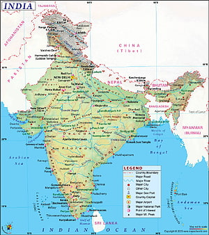 Detailed Political and Physical Map of India Showing Cities, Rivers, and Mountain Ranges HD phone wallpaper