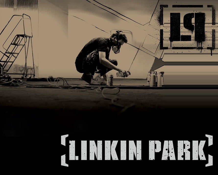 Linkin Park Meteora Album Artwork Featuring Graffiti Artist in Sepia Tone HD wallpaper