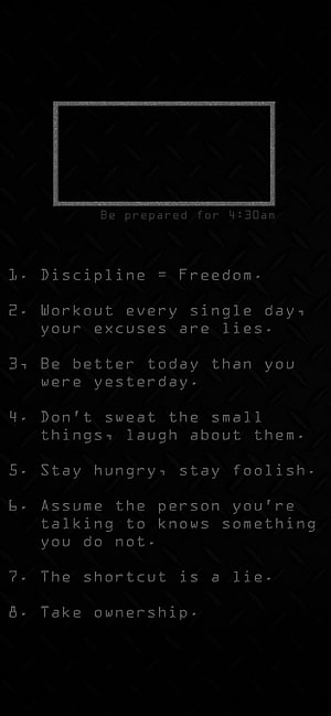 Dark Motivational Rules List On Black Diamond Plate Background HD phone wallpaper