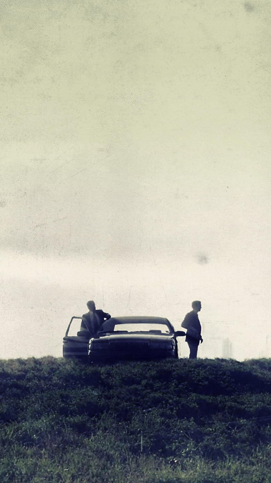 True Detective Silhouetted Car Scene on Grassy Hill HD phone wallpaper