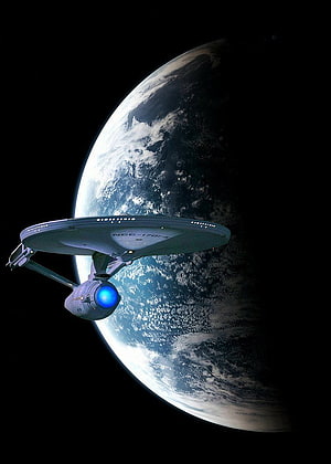 USS Enterprise NCC-1701-A Starship Orbiting Earth in Deep Space HD phone wallpaper