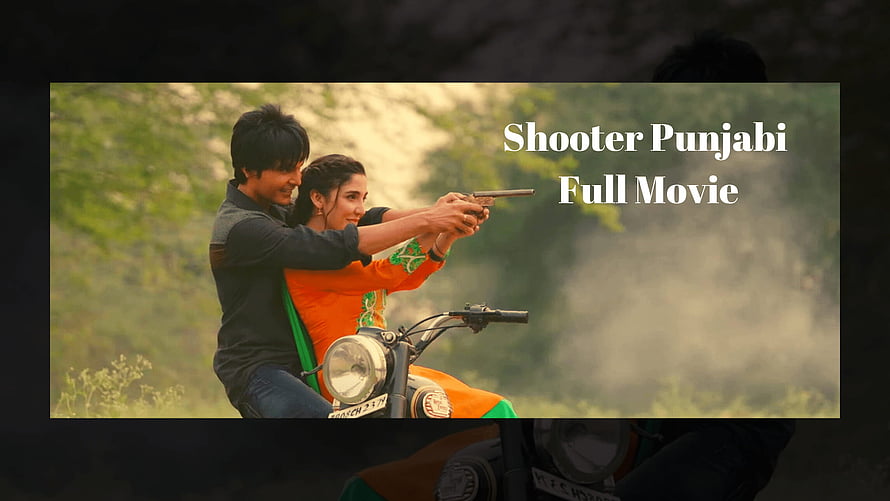 Shooter Punjabi Movie Scene: Couple Riding Motorcycle with Pistol in Rural Landscape HD wallpaper
