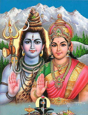 Lord Shiva and Goddess Parvati with Trishul and Shiva Lingam HD phone wallpaper