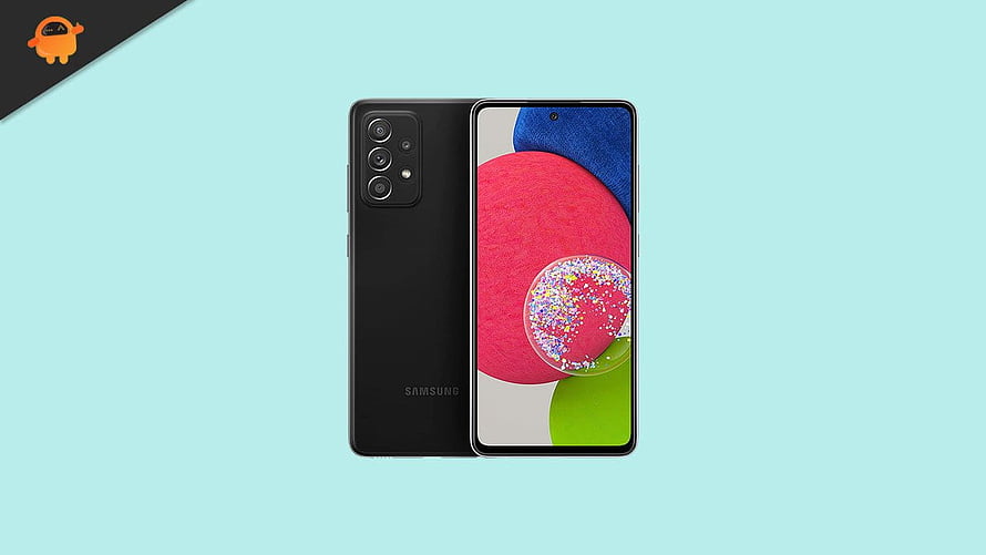 Samsung Galaxy A52s 5G smartphone front and back view on mint background HD wallpaper