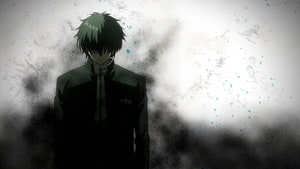 Yuuichi Katagiri in Dark School Uniform Against Grunge Background HD wallpaper