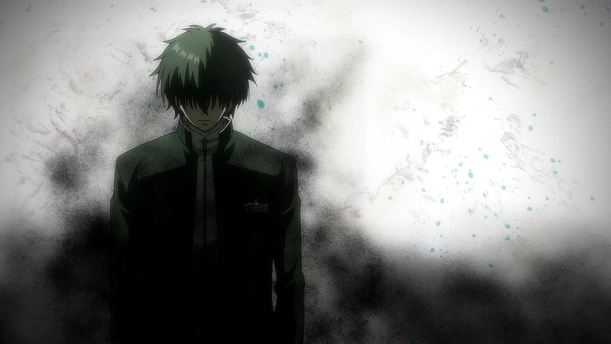Yuuichi Katagiri in Dark School Uniform Against Grunge Background HD wallpaper