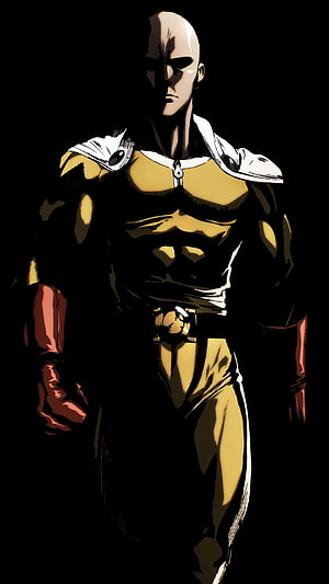 Saitama One Punch Man Anime Character Illustration, Saitama One Punch Man, one punch man android HD phone wallpaper