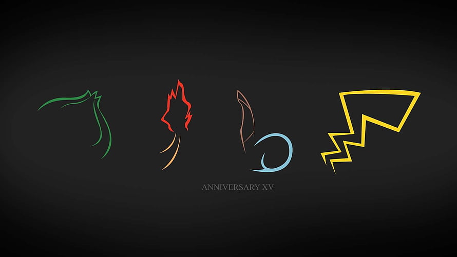 Final Fantasy XV Anniversary Emblem Line Art on Dark Background HD wallpaper