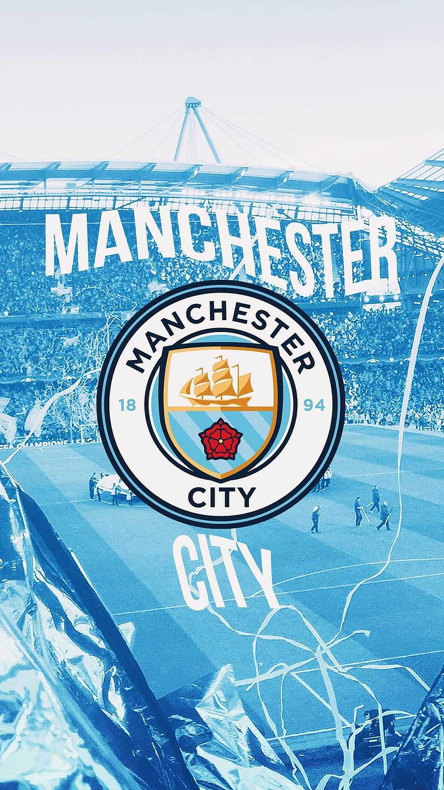 Manchester City Football Club Logo On Etihad Stadium Background, Man City Discover more Football, Manchester City, Manchester City Logo, Premier League… in 2022, man city fc logo 2022 HD phone wallpaper