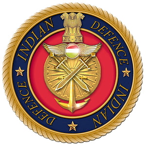 Official Emblem of the Indian Defence Forces Featuring National Emblem, Swords, Anchor, and Wings HD phone wallpaper