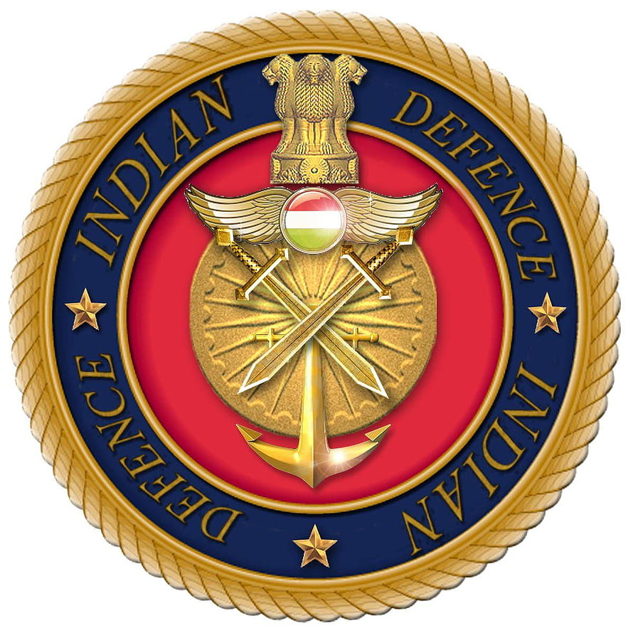Official Emblem of the Indian Defence Forces Featuring National Emblem, Swords, Anchor, and Wings HD phone wallpaper