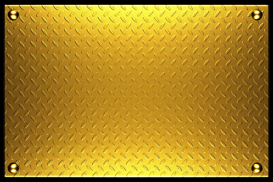 Gold Diamond Plate Metal Texture with Rivets and Industrial Pattern HD wallpaper