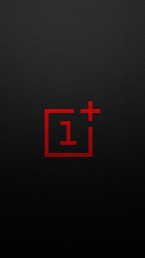 OnePlus Red Logo on Black Carbon Fiber Texture Minimalist Wallpaper HD phone wallpaper