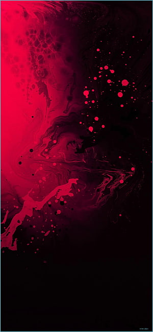Abstract Red and Black Ink Fluid Art with Splatters and Swirls HD phone wallpaper