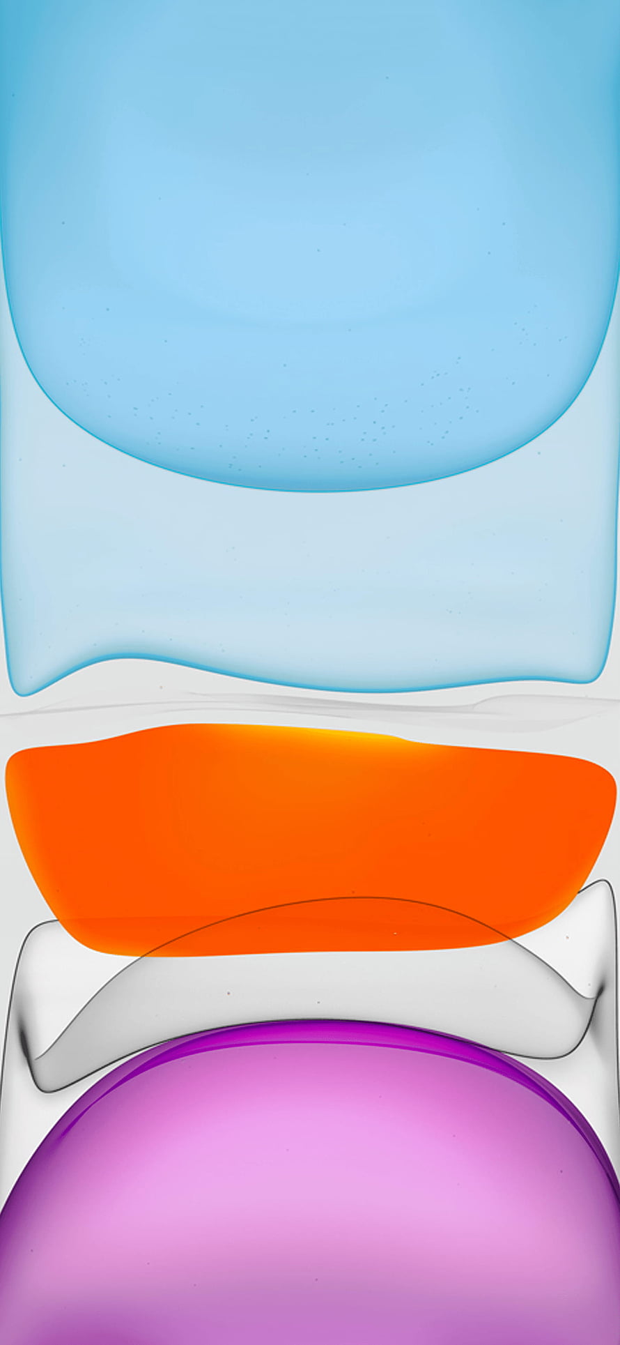 Abstract 3D Render of Smooth Blue Orange and Purple Liquid Shapes HD phone wallpaper