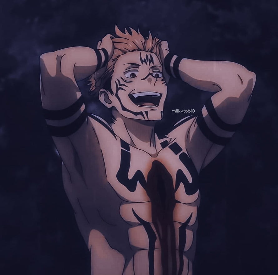 Ryomen Sukuna Anime Character With Dark Markings And Intense Expression HD wallpaper