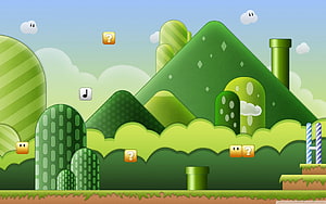 Super Mario World Green Hill Zone Landscape Background HD wallpaper