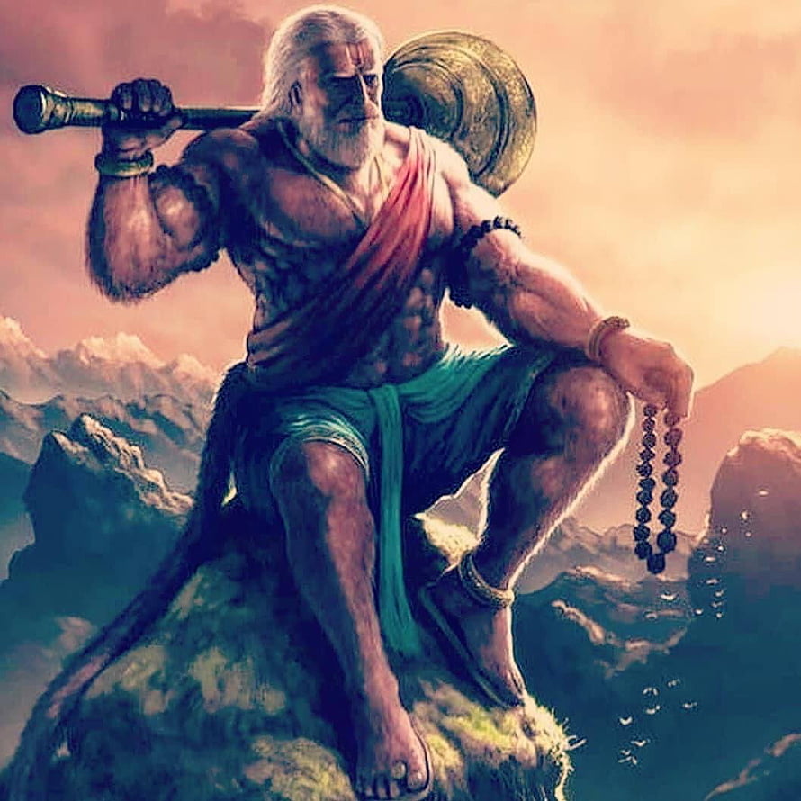 Hindu Mythology Artwork of Lord Shiva Sitting on Mountain Peak with Trishul and Rudraksha HD phone wallpaper