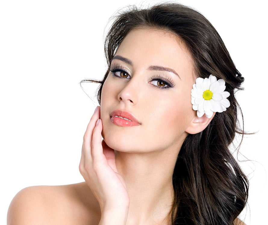 Elegant Portrait of a Woman with a White Daisy in Her Hair, Beautiful Women and, women hair salon HD wallpaper