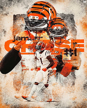Ja'Marr Chase Cincinnati Bengals American Football Player Artwork HD phone wallpaper