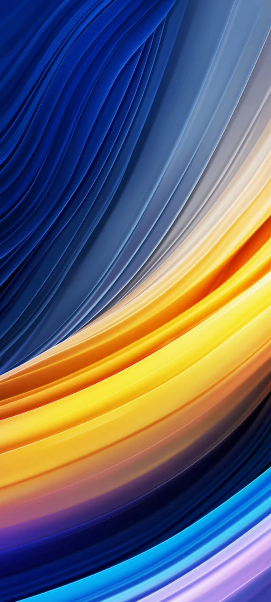 Abstract Blue and Yellow Gradient Waves Wallpaper HD phone wallpaper