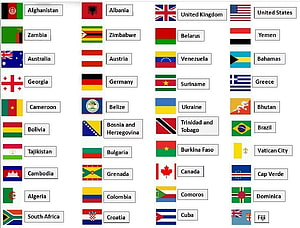 World Country Flags Collection Chart With Names For Educational Reference HD wallpaper