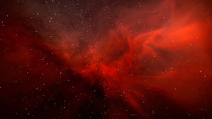 Vibrant Red Nebula and Starfield Deep Space Astronomy Wallpaper HD wallpaper