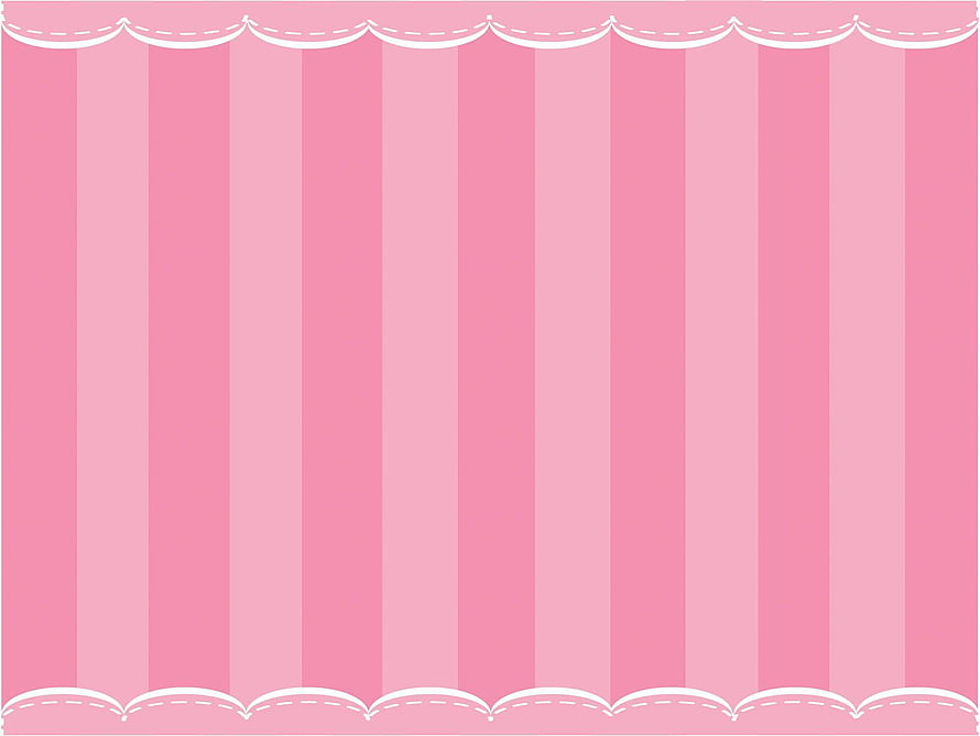 Cute Pink Vertical Stripes Background With White Scalloped Edges And Dashed Stitching Details HD wallpaper