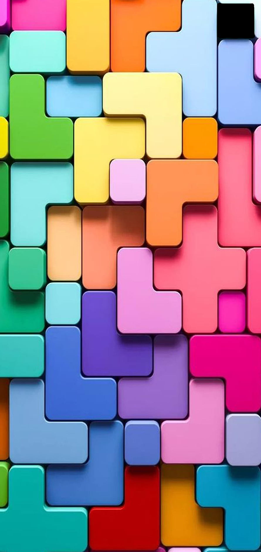 Vibrant 3D Tetris Block Mosaic with Soft Shadows and Pastel Colors HD phone wallpaper
