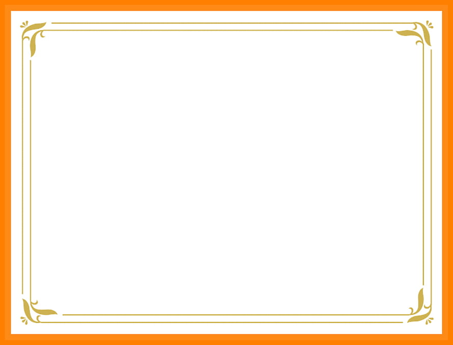 Elegant Gold and Orange Decorative Border Frame Design HD wallpaper