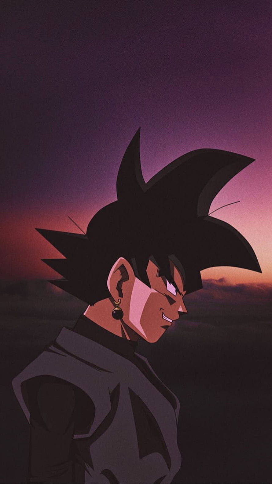 Goku Black Anime Character Profile Against Dramatic Sunset Sky HD phone wallpaper