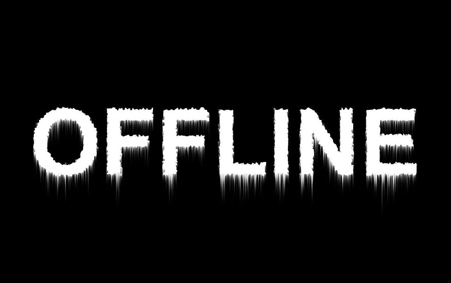 Offline Glitch Text on Black Background Minimalist Digital Art HD wallpaper