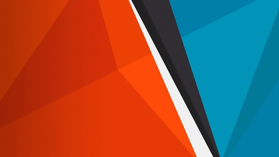 Vibrant Geometric Abstract Background With Orange And Blue Faceted Shapes HD wallpaper