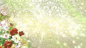 Elegant Floral Wedding Background with Damask Pattern and Soft Light HD wallpaper
