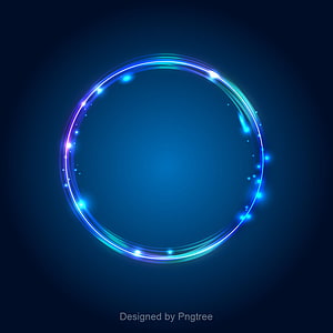 Glowing Neon Blue Circle Frame with Luminous Particles on Dark Background HD phone wallpaper