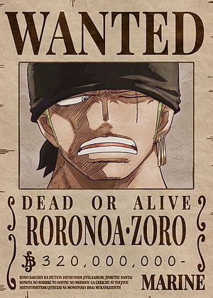 Roronoa Zoro Wanted Poster One Piece Anime Character Artwork HD phone wallpaper