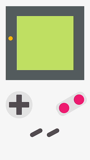 Minimalist Game Boy Handheld Console Flat Design Illustration HD phone wallpaper