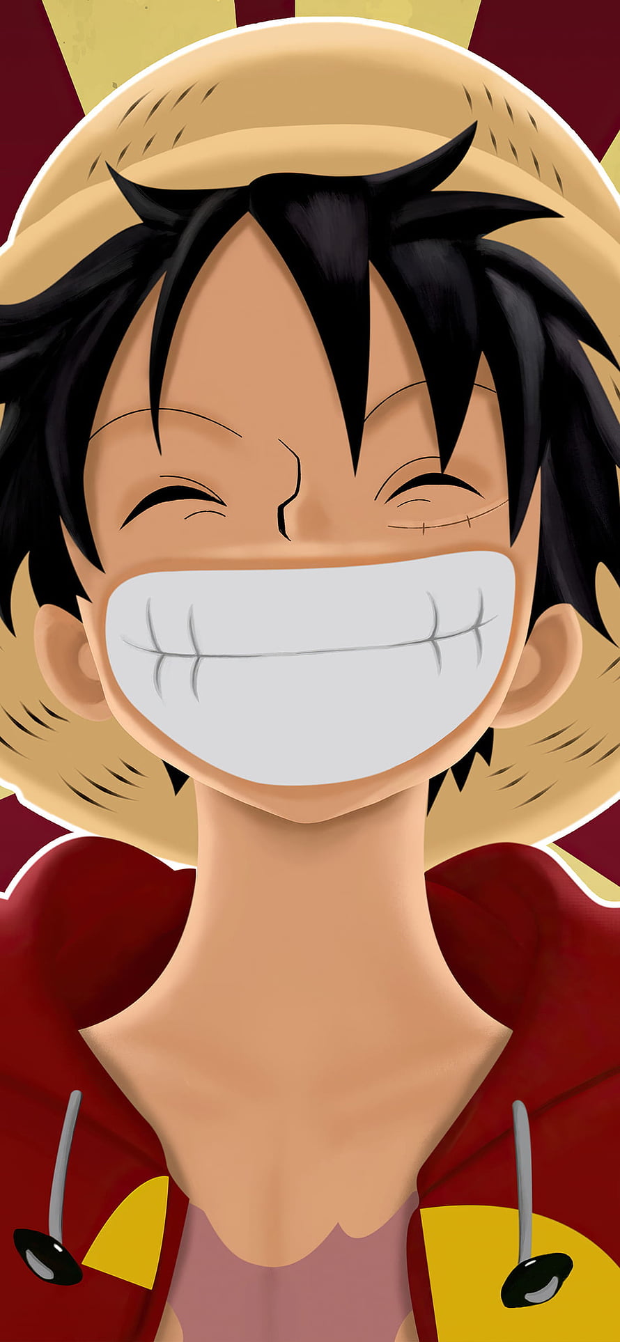 Monkey D. Luffy Wearing a White Face Mask Anime Portrait HD phone wallpaper