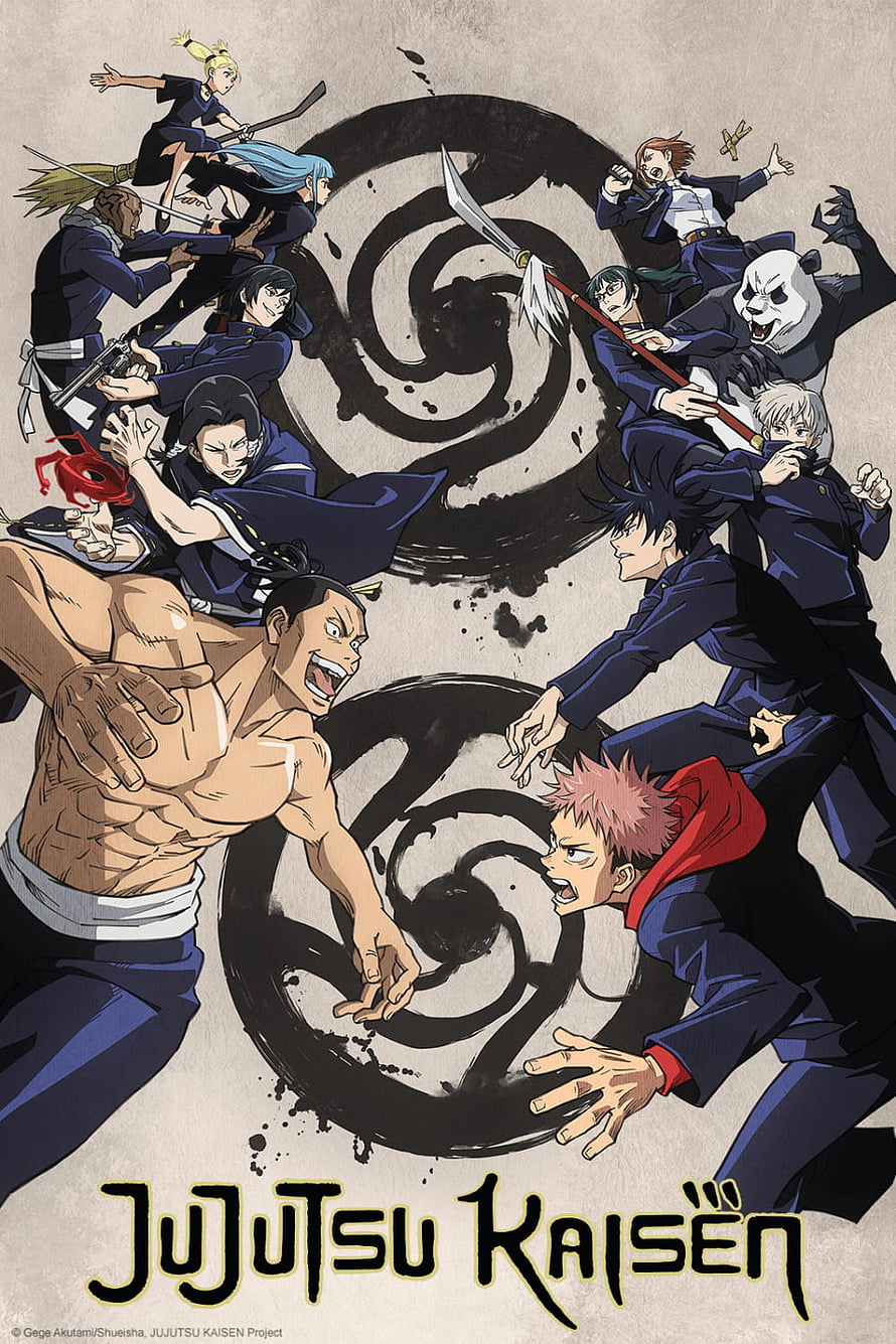 Jujutsu Kaisen Anime Poster Featuring Yuji Itadori and Cursed Spirit Battle HD phone wallpaper