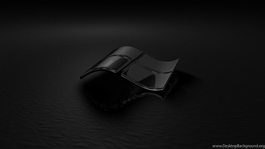 Windows 10 Dark Logo on Black Surface HD wallpaper