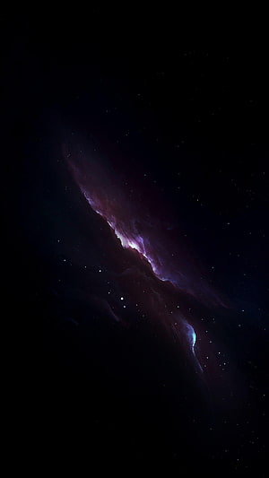 Mystical Purple and Blue Nebula in Deep Space with Scattered Stars HD phone wallpaper