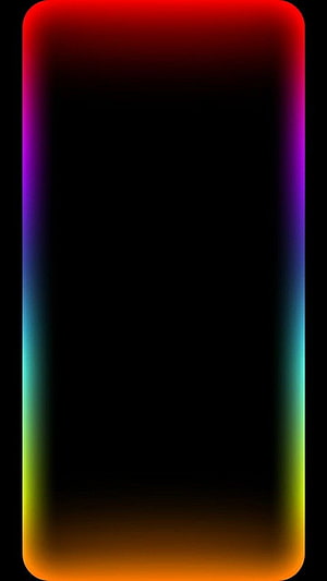 Vibrant Rainbow Gradient Glow Border on Black Background HD phone wallpaper