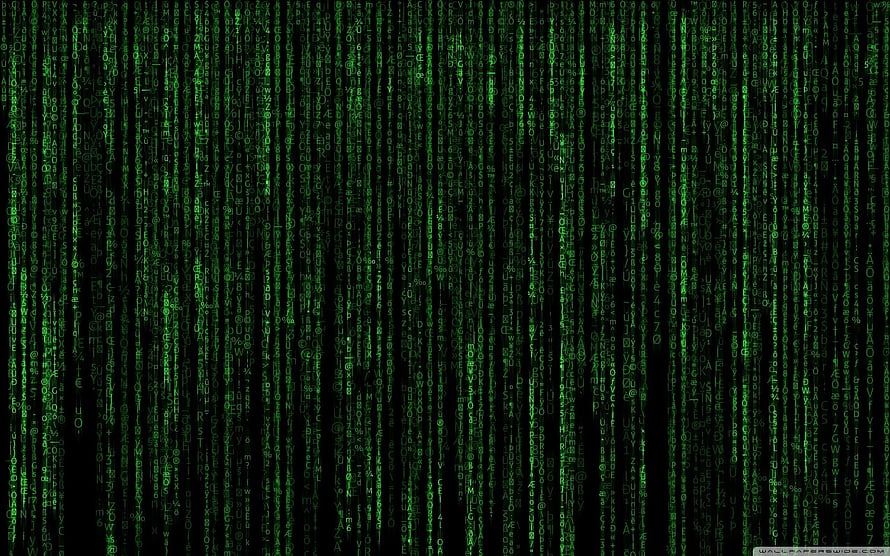 The Matrix Digital Rain Green Code Rainfall on Black Background HD wallpaper