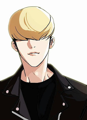 Lookism Webtoon Character Portrait in Black Leather Jacket HD phone wallpaper