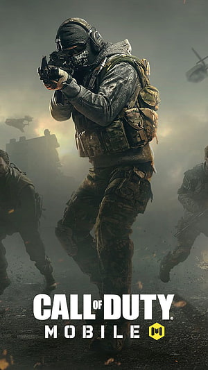 Call of Duty Mobile Ghost Soldier in Tactical Combat Gear with Assault Rifle HD phone wallpaper