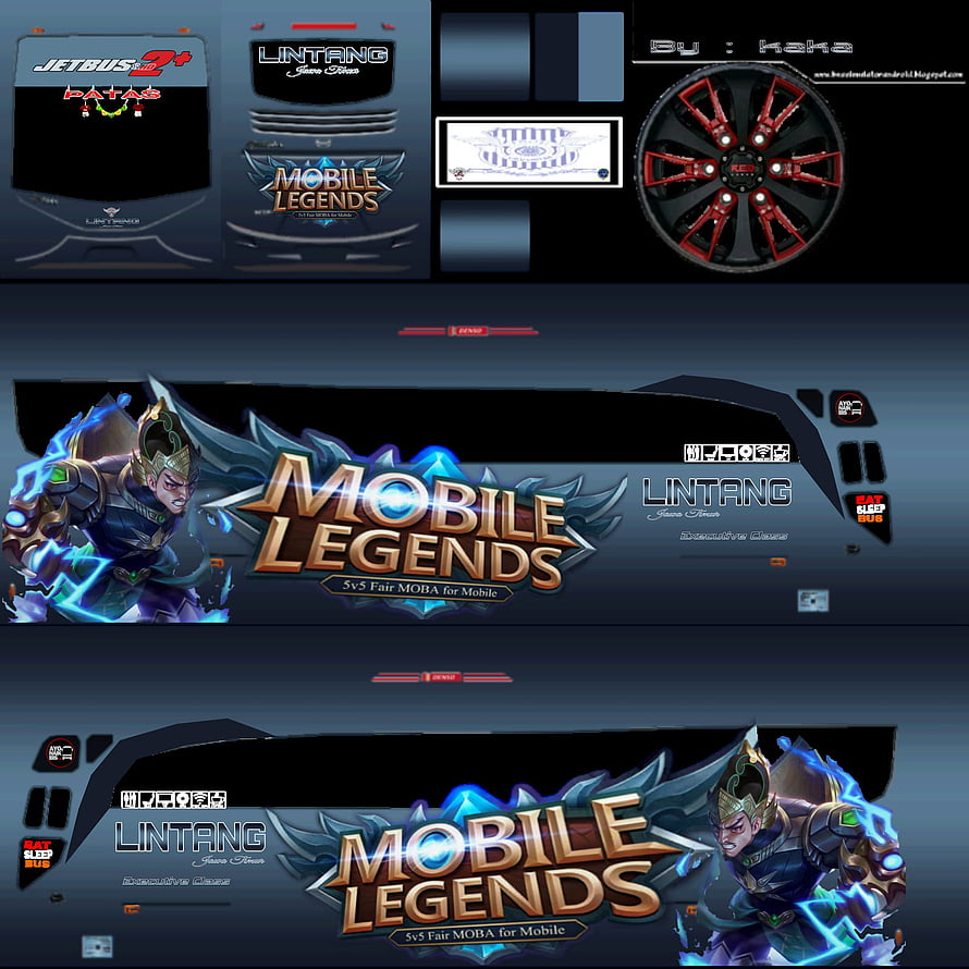 Mobile Legends car decal design featuring Lintang character with blue lightning effects and racing graphics HD phone wallpaper